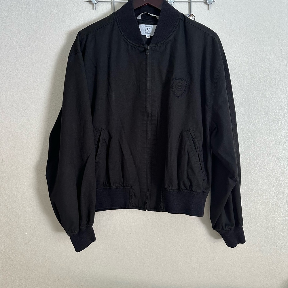 Men's Black Bomber Jacket - V-Neck (Brand: )